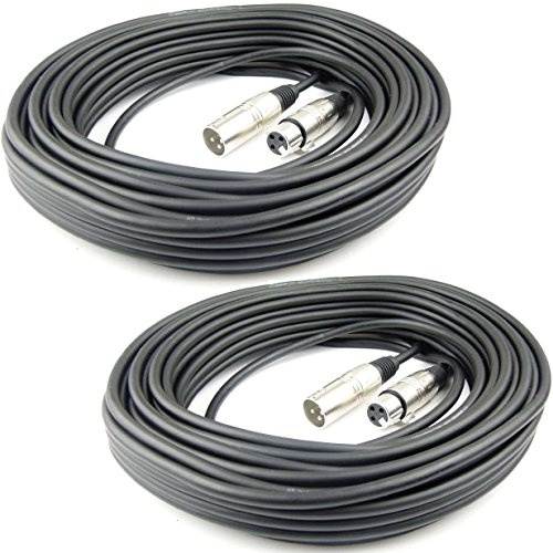 Adam Hall Cables 2 Stück K3MMF2000 Mikrofonkabel XLR female auf XLR male DMX Audio Kabel 3 pol polig (20 m, Schwarz, 2)