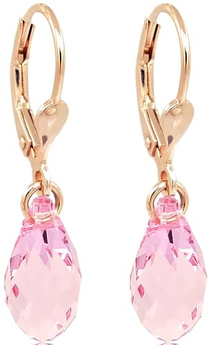 Ohrringe Ohrhänger Silber Rosegold Marken-Kristalle aus Österreich Rotgold NOBEL SCHMUCK