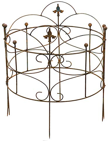 Staudenhalter Strauchhalter bodennah 2-teilig rund Rankhilfe Beet Metall Eisen Rost Deko