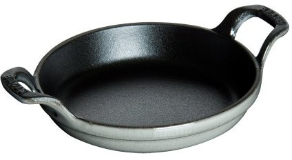 Staub Cast Iron 7.5-inch Round Gratin Baking Dish - Graphite Grey, Made in France