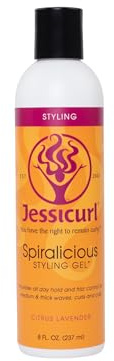 Jessicurl Gel Spiralicious, Agrumes Lavande, 8 Fl oz. Définition des boucles, produits, gel capillaire et contrôle des frisottis, pour tous les types de cheveux