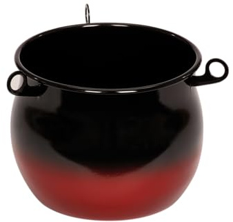 Riess, 0805-020, Lagerfeuerkessel, CLASSIS - SPEZIALARTIKEL, Durchmesser 26 cm, Höhe 22,3 cm, Inhalt 10 Liter, Emaille, schwarz/rot, Induktion