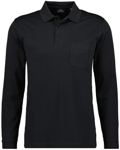 RAGMAN Herren Softknit-Polo mit Brusttasche, Langarm