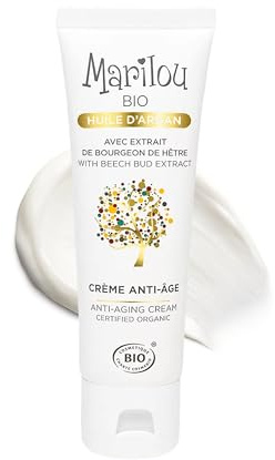Marilou Bio - Crème visage Anti-âge à l'Huile d'Argan bio - Rides, manque de fermeté, sécheresse, manque d'éclat - 99% d'ingrédients d'origine naturelle -50ml