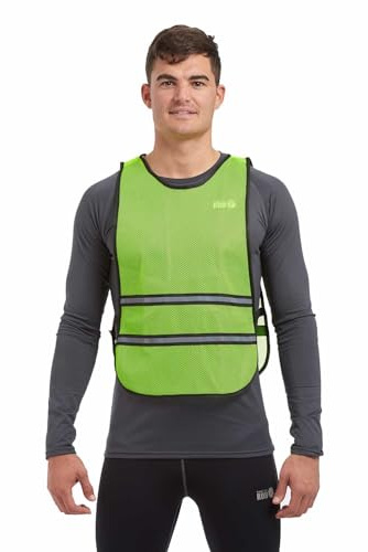 Time To Run Reflective Running Vest Bib Lightweight With High Visibility Ideal For Running/Cycling/Walking/Sports Yellow