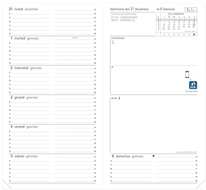 Quo Vadis 363006q Nachfüllpack POUR Agenda de poche 8,8 x 17 cm
