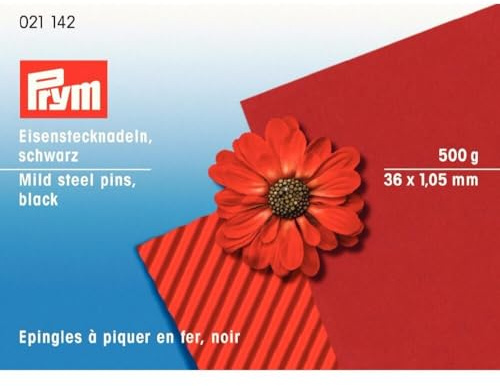 Prym - Prym Mild Stål Svart (1.05 x 36mm) Huvud Stift - 500g