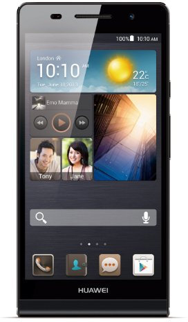 Huawei Ascend P6 Smartphone (11,9 cm (4,7 Zoll) Touchscreen, 8 Megapixel, 8GB Speicher, Android 4.2) schwarz