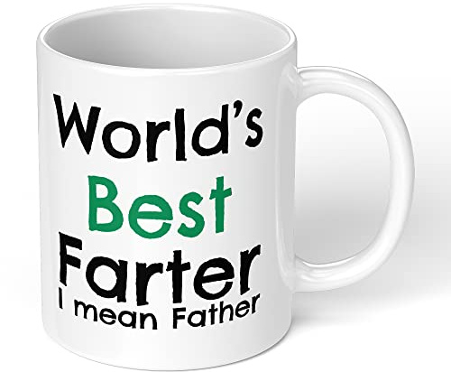 the T birdWorlds best farter mean father Fathers Day Gift Dad Mug Dad Birthday Dad Coffee Gift for Dad first fathers day by 1White1 Count Pack of 1
