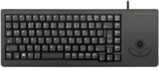CHERRY G84-5400 XS, Kompakte Tastatur mit Trackball, Portugiesisches Layout (QWERTY), Kabelgebunden (USB-A Anschluss), Mechanische ML Switches, Schwarz