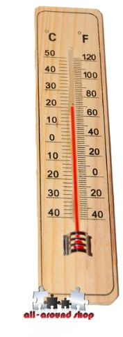 Termómetro Madera Nostalgie estilo para inen y medidor de temperatura exterior grados y Fahrenheit