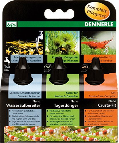 Dennerle Nano Wasserpflege | Tagesdünger, Wasseraufbereiter und Vitalstoffe (3in1 Pflegeset, 1 Stück)
