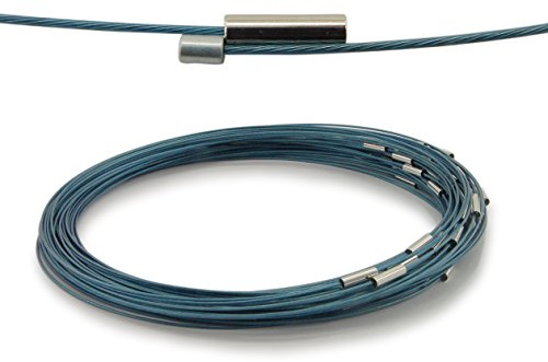 WEBandBUY 5 Halsreifen aus Edelstahl Magnetverschluss Länge ca. 50 cm Türkis