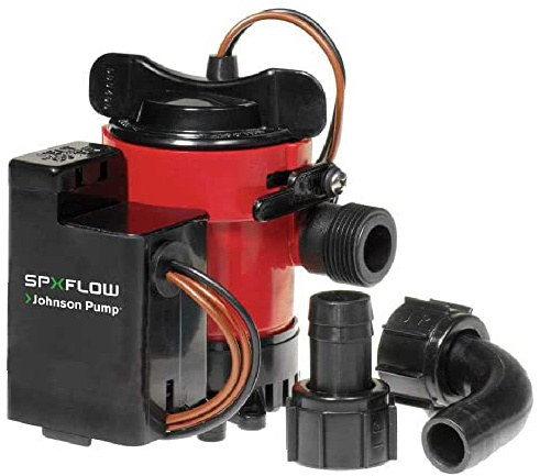 Johnson Pump, 05903-00, Cartridge Combo Pompa di sentina sommersa automatica, 12 V, 3.785 l/h, rossa