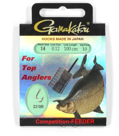 Gamakatsu BKS-2210R Brasse Feeder 1M Competition 0,14mm Gr. 14 - Gebundene Angelhaken