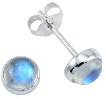 Ohrstecker Damen 925 Silber | echtes Silber, verschiedene echte Steine zur Auswahl, handarbeit aus Indien, im Geschenkbeutel