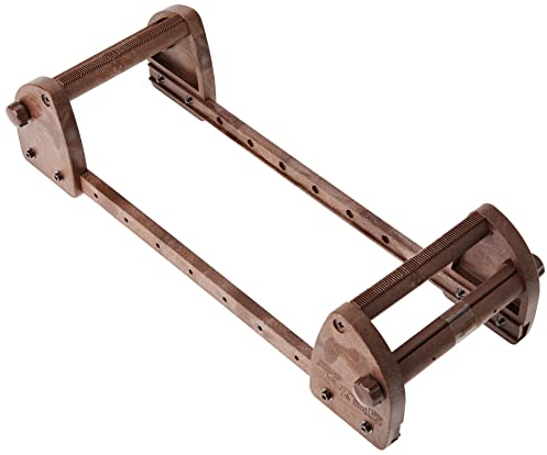 Rayher Hobby 7200000 Webrahmen für Erwachsene, Webbreite 9,5 cm, auch zum Perlenweben, Braun, Dunkelbraun