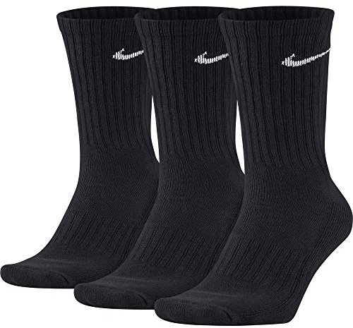 Nike 3PPK Value Cotton Crew Calze, Multicolore (Nero/Blu), M/ 38-42