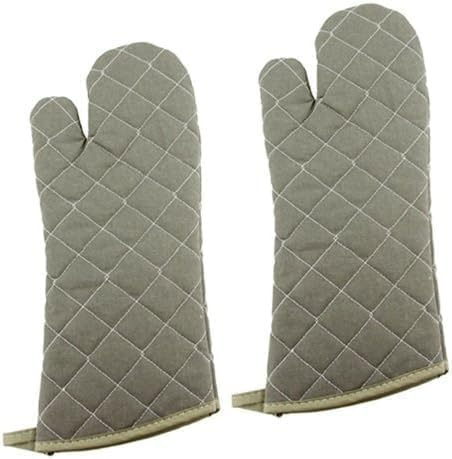 New Star Foodservice Oven Mitts with Extra Defense, up to 400F, Set of 2 (Olive (Flame Retardant), 17-Inch (Set of 2))