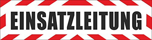 INDIGOS UG - Magnetschild Auto Einsatzleitung Stab Kommandozentrale Offizier mit Rahmen 45 x 12 cm - Magnetfolie LKW Truck Transporter Baustellenfahrzeug Firmenwagen - flexibel abnehmbar