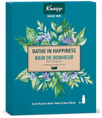 Kneipp Bathe in Happiness 6-Piece Bath Oil Set - 0.67 Per Bottle (6 Total) - Ideal for Trial & Travel - One Bottle Delivers Up to Two Baths