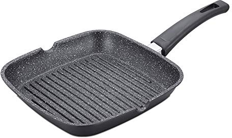 Royalty Line - RL-AG28M - Grillpfanne, Antihaftbeschichteter, Induktionsgeeignet, Schwarz, 28 x 28