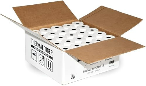 Thermal Tiger UNV35763 Single-Ply Thermal Paper Rolls, 3 1/8 x 230 ft, White (Case of 50)