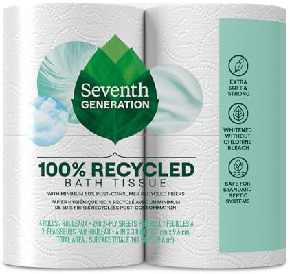 Seventh Generation Recycled Toilet Paper, 240 Sheets, 48 Rolls