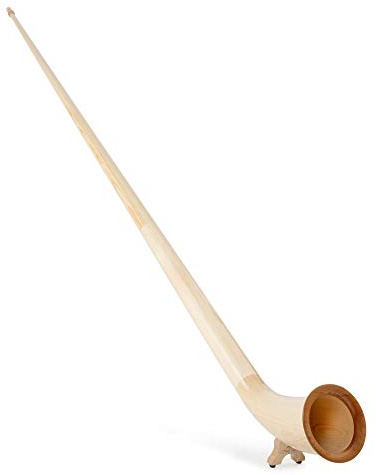 Lechgold Alphorn Natur Fichte Fis (3-teilig, Fis-Stimmung, 347 cm, natur lackiert, 440 Hz, inkl. 19 mm Mundstück)