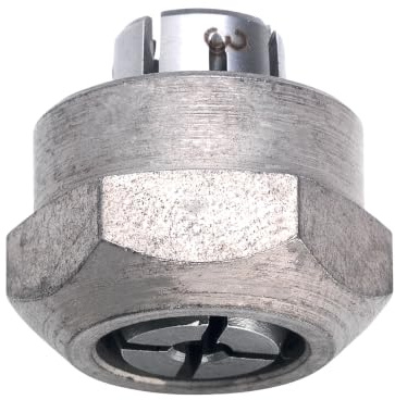metabo Spannzange 6 mm mit Spannmutter, Sechskant für Oberfräsen GS/OFE | Präzise Werkzeugaufnahme mit 6 mm Spannbereich, inklusive Spannmutter, passend für OFE und GS Fräsmotoren