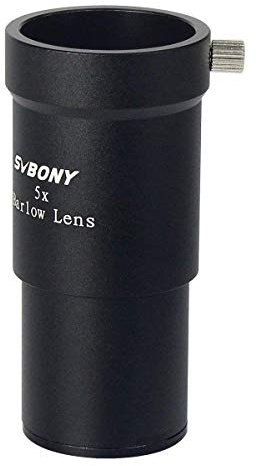 Svbony lente di Barlow 5 x 3,2 cm metallo completamente multi rivestite, tre elemento APO ingrandire 5 volte per telescopio oculare