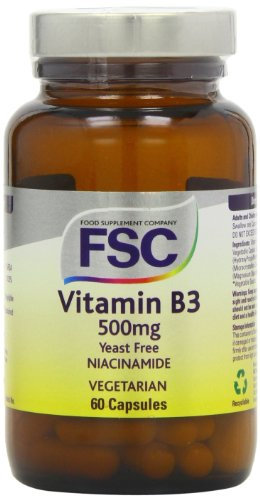 FSC 500mg Niacinamide Vitamin B3 - Pack of 60 Vegetarian Capsules