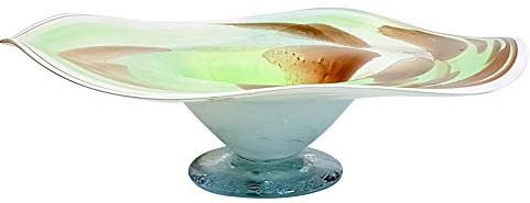 Oberstdorfer Glashütte XL Deko Schale grün mundgeblasen Glas Schale marmoriert Deko Teller Durchmesser ca. 22 cm