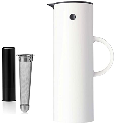 Stelton Isolierkanne/Thermoskanne weiß + gratis Teesieb