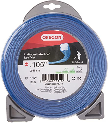 Oregon 20-106 Platinum Gatorline Supertwist Trimmerfaden, 0,35 cm, 0,9 kg, Schwarz