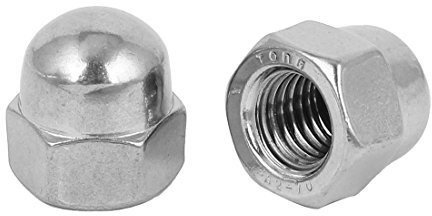 sourcing map 2pcs Écrou Borgnes M14 Hexagonal Dôme Clous 304 Acier Inoxydable Décoratif pour Vis Boulons Argenté