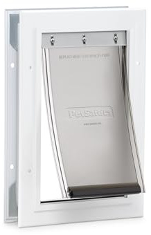 PetSafe Plastic Dog and Cat Door, Large, For Pets Up To 100 lb, Paintable, Easy DIY Installation, Security Cover Included, Install in Interior and Exterior Doors or Walls, Durable, Adjustable Flap