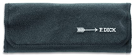 F. DICK Textil-Rolltasche ohne Inhalt (für Garnierwerkzeuge, Tasche unbestückt, mit 8 Fächern, Kunstfaser-Material, Messer-Tasche, Maße 26x34 cm) 81062010, Schwarz