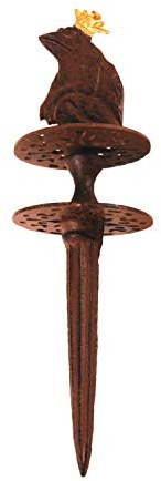 Rustikale Umlenkrolle Froschkönig, Gartenschlauchführung aus Gusseisen, Maße 10,1 x 10,1 x 32,8 cm