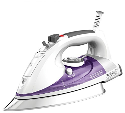 BLACK+DECKER IR1350S Professional Steam Iron with Stainless Steel Soleplate and Extra-Long Cord, Purple