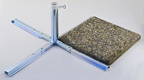 Sonnenschirmständer - aus 4 mm Ø DEUTSCHEM STAHL - GALVANISCH MIT 80 µ VERZINKTER BIS 55 mm Ø SCHIRM PLATTENSTÄNDER STABIELO aus Metall für GROSSSCHIRME zum Einlegen von BETONPLATTEN 40 x 40 cm - DER STABIELO ® SONNENSCHIRM PLATTENSTÄNDER für Schirmstöcke bis Ø 55 mm - MADE in GERMANY - Sonnenschirmhalter - HOLLY PRODUKTE STABIELO ® - INNOVATIONEN MADE in GERMANY - holly-sunshade ® - PREISE SO LANGE VORRAT REICHT - LIEFERUNG ohne PLATTEN - PRODUKTE MADE in BADEN WÜRTTEMBERG -