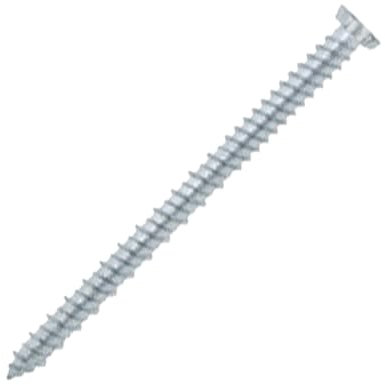 Tornillo para hormigón Tsp Galvanizado blanco, Huella Torx T30. Uso sin taco, especificación para fijación en hormigón (EN 14592/2009). Cabeza Ø 11,5 mm, agujero Ø 6 mm.