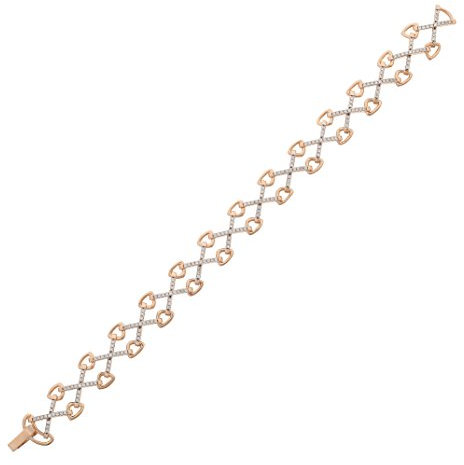 Orphelia Damen-Armband Silber vergoldet rhodiniert Zirkonia weiß Brillantschliff 17.5 cm-ZA-7212