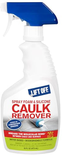 Motsenbocker’s Lift Off 41116 16-Ounce Silicone Latex Caulk and Foam Sealant Remover Spray is Safe on Showers, Construction Adhesives, Stainless Steel, Ceramic Water-Based, White