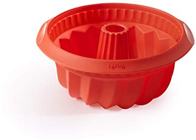 Lékué - Stampo rotondo per savarin, 22 cm, Rosso