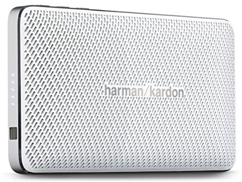 Harman/Kardon Esquire mini Sistema portátil de altavoces inalámbricos Bluetooth recargables estilizados con micrófono para conferencias integrado, color blanco