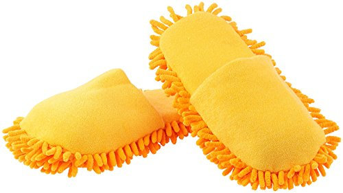 infactory Putzhausschuhe: Putz-Hausschuhe mit reinigender Mikrofaser-Sohle, Gr. 42-43 (Mikrofaser Mopp Schuhe, Kinder Putzschuhe, Geschenk Herren)