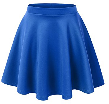 MBJ WB211 Women's Basic Versatile Stretchy Flared Skater Skirt for Girl L Royal_Brite