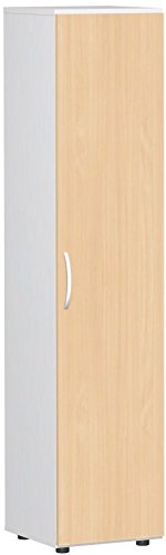 Gera Möbel Schranksystem Flex Flügeltürenschrank, Drehtürenschrank, Holzdekor, buche/weiß, 40 x 42 x 180.8 cm