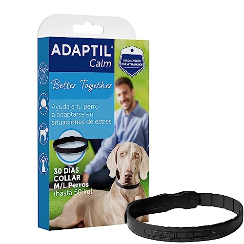 ADAPTIL Lugn - Anti-Stress för hundar - Rädsla, Högt ljud, lärande, adoption - M/L krage för medelstora och stora hundar